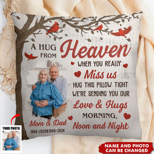 Memorial A Hug From Heaven - Personalized Photo Pillow