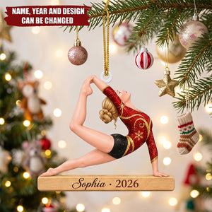 Personalized Gymnastics Christmas Ornaments, Custom Name Gymnast Christmas Decoration