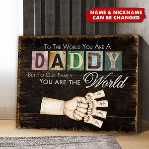 Father's Day Fist Bump Personalized Canvas