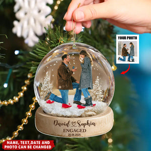 Our First Christmas Engaged Keepsake - Personalized Christmas Acrylic Ornament