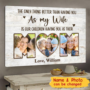 Custom Mom Photo Canvas Print Mother’s Day Gift From Husband