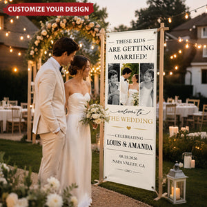 Custom Photo Welcome Banner - Personalized Anniversary Wedding Gifts For Husband And Wife, Him And Her - Best Day Ever, Hands Down