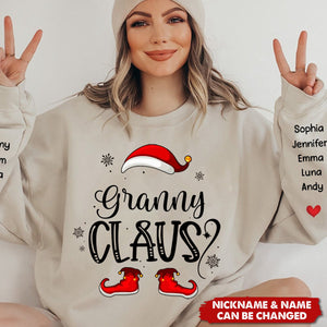 Forget About Santa I'll Just Ask Nana - Family Personalized Custom Unisex Sweatshirt With Design On Sleeve - Christmas Gift For Mom, Grandma