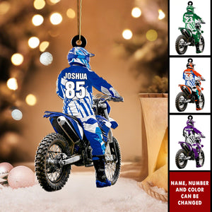 Motocross Racer - Personalized Christmas Acrylic Ornament