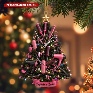 My Salon, Personalized Custom Acrylic Ornament, Gift For Hairdressers