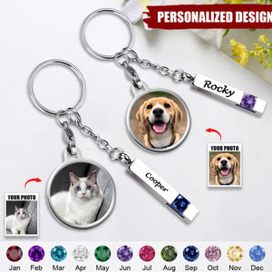 Personalized Birthstone Urn Pet Ashes Storage Keychain