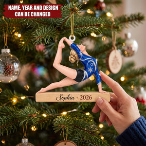 Personalized Gymnastics Christmas Ornaments, Custom Name Gymnast Christmas Decoration