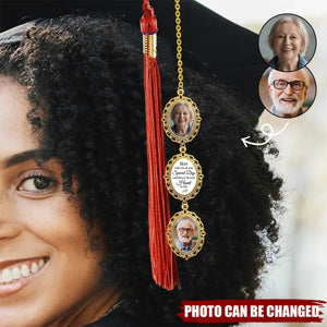 Here With You On Your Special Day And Forever In Your Heart To Stay - Personalized Tassel Photo Charm