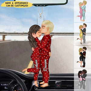 Kissing Forehead Couple Personalized Ornament, Gift For Him Her