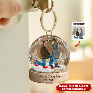 Our First Time Engaged Keepsake - Personalized Acrylic Keychain