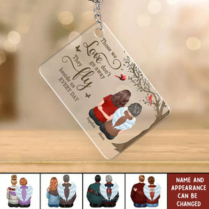 Those We Love Don‘t Go Away Memorial Gift Personalized Acylic Keychain