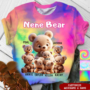 Grandma Mama Bear Personalized 3D T-shirt