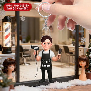 Hairdresser Man Woman - Personalized Acrylic Keychain