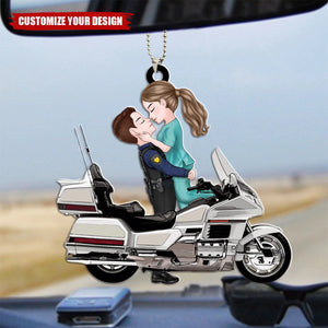 Enjoy The Ride - Biker Couples - Personalized Acrylic Car Ornament