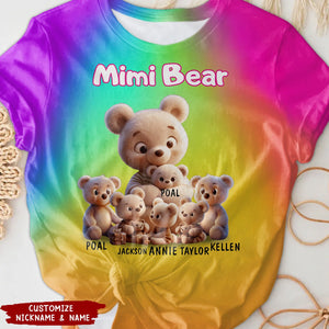 Grandma Mama Bear Personalized 3D T-shirt