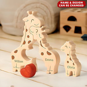 Happy Family - Personalized Family Shaped Wooden Puzzle
