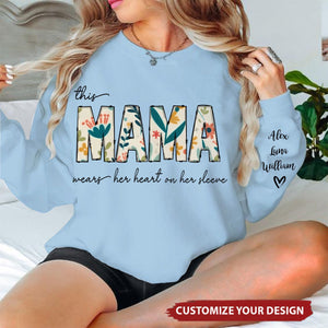Custom Grandma Nana Nickname with Grandkids Name on Sleeve Personalized Sweatshirt