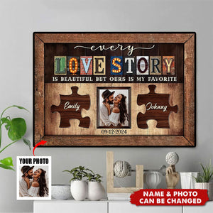 Personalized Couple Photo Anniversary Gift Love Story Poster