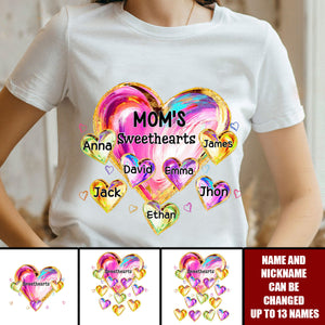 Custom Grandma's Sweethearts T-shirt - Personalized Shirt For Grandma Mom