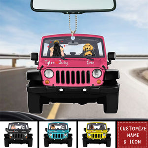 Dog And Couple Personalized Acrylic Ornament