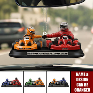 Kart Racing Loving Dad & Kid - Personalized Custom Shaped Ornament