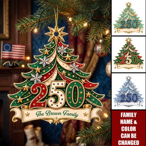 Custom Acrylic Ornament-Personalized America 250th Anniversary Christmas Gifts For Family