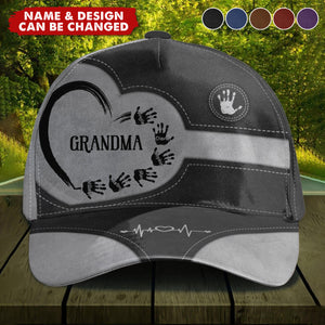 Grandma Mom Kids Handprints - Personalized Classic Cap