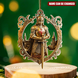 Knight Of God - Personalized Christmas Acrylic Ornament