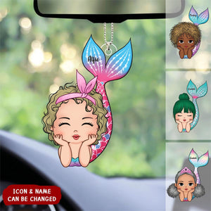 Lovely Mermaid Doll Personalized Acrylic Ornament, Gift For Daughter Granddaughter