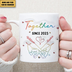 Love Knows No Gender - Couple Personalized Mug - Gift For LGBTQ+