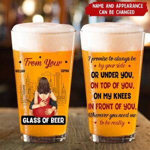 Couple Glass Of Beer Always By Your Side - Personalized Beer Glass