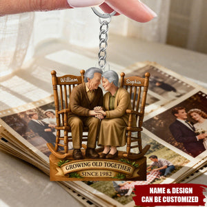 Love That Grows With Time - Personalized Acrylic Keychain, Gift For Husband Wife, Anniversary