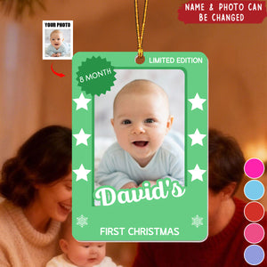 First Christmas, Celebrate With Snowflakes And Stars, Personalized Ornament