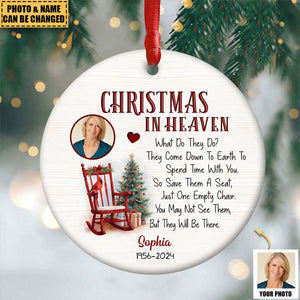 Christmas In Heaven – Meaningful Memorial Gifts For Loss Of Loved One Personalized Ceramic Ornament