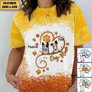 Puppy Pet Dog Lovers Heart Pawprint Line Dog Breeds Personalized 3D T-shirt
