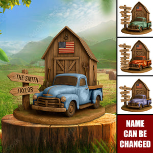 Farm Barn Family Acrylic Plaque - Personalized Gifts For Family