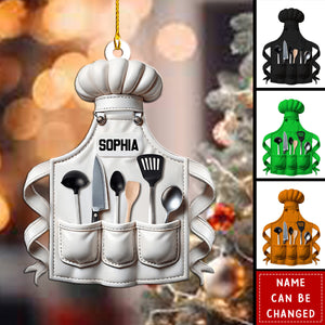 Personalized Chef Apron Shaped Ornament – Cute Gift For Chef