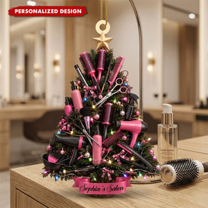 My Salon, Personalized Custom Acrylic Ornament, Gift For Hairdressers