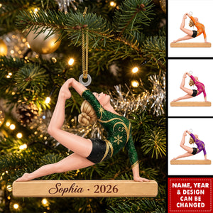 Personalized Gymnastics Christmas Ornaments, Custom Name Gymnast Christmas Decoration