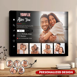 Personalized Couple Yourflix Movie Landscape Poster, Gift for Couples Anniversary Movie Poster