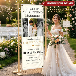 Custom Photo Welcome Banner - Personalized Anniversary Wedding Gifts For Husband And Wife, Him And Her - Best Day Ever, Hands Down