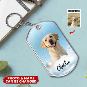 Custom Photo Your Paw Prints Are Etched In My Soul - Memorial Personalized Custom Keychain - Sympathy Gift For Pet Owners