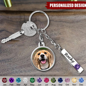 Personalized Birthstone Urn Pet Ashes Storage Keychain