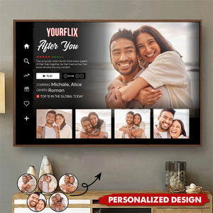 Personalized Couple Yourflix Movie Landscape Poster, Gift for Couples Anniversary Movie Poster
