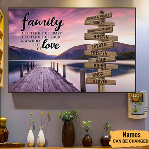 A Little Whole Lot of Love Multi-Names - Gift For Family, Personalized Horizontal Poster