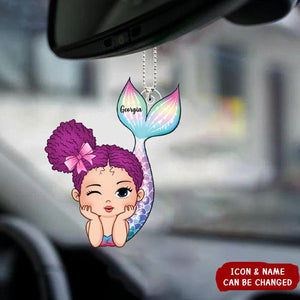 Lovely Mermaid Doll Personalized Acrylic Ornament, Gift For Daughter Granddaughter