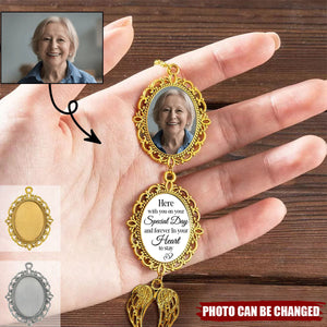 Here With You On Your Special Day And Forever In Your Heart To Stay - Personalized Tassel Photo Charm