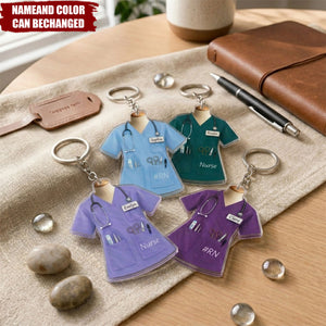Custom Shaped Acrylic Keychain - Personalized Birthday Gifts For Nurse - Care Is My Calling