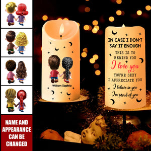 Personalized Gifts For Couple LED Candle Cartoon Couple