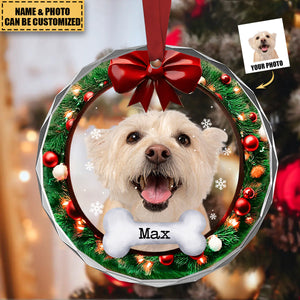 In Loving Memory Personalized Circle Glass Christmas Ornament